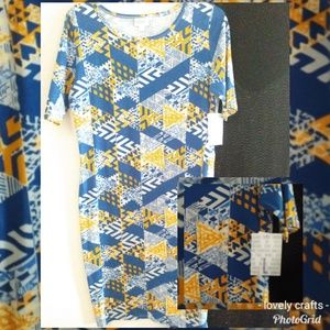 Brand NEW beautiful blue LuLaRoe Julia dress Large